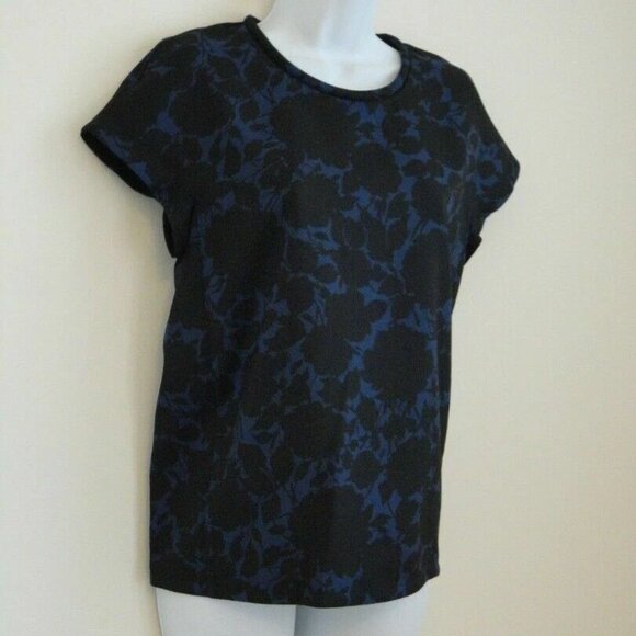 New MARC JACOBS New Prussian Blue Multi Clarice Flower Top Blouse Extra Small XS - Picture 2 of 6